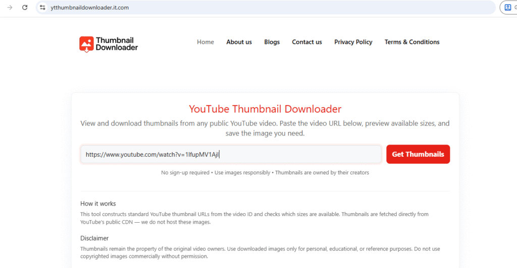 youtube thumbnail downloader