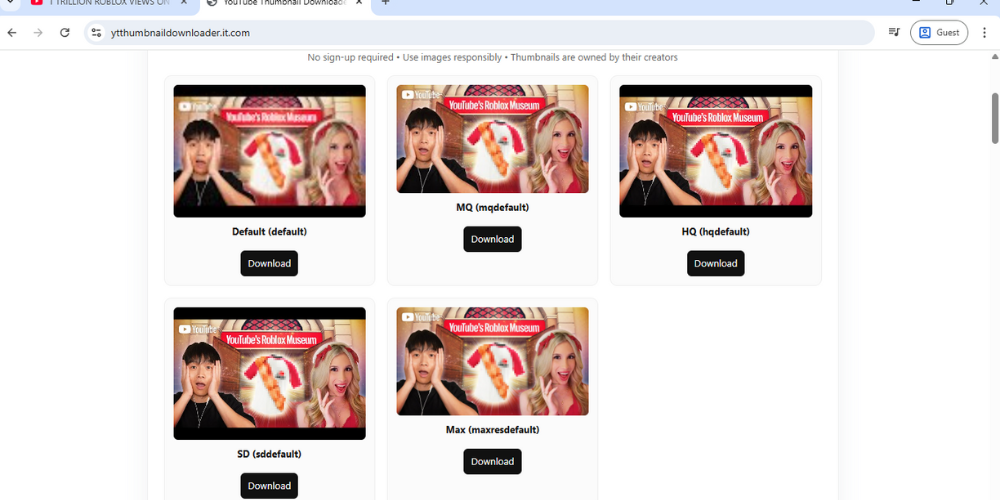 youtube thumbnail downloader